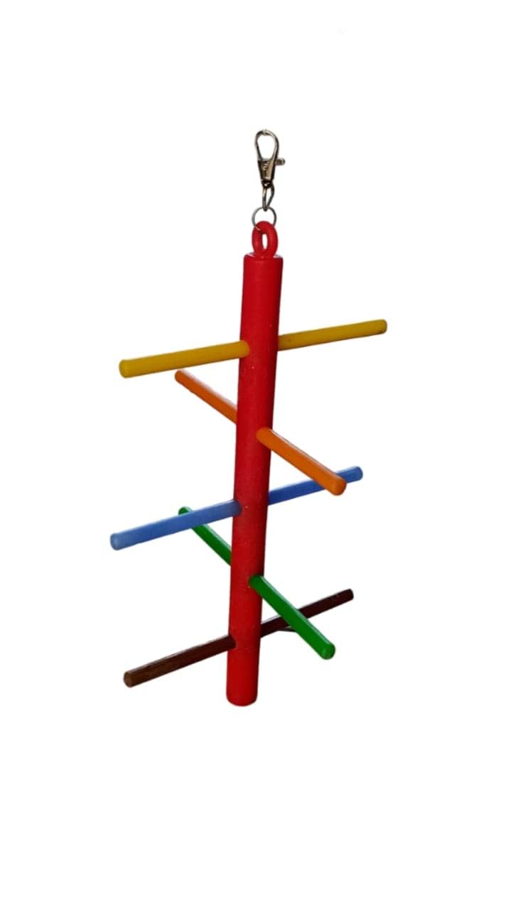 RuhiTiels Hanging Bird Climbing Perch Toy for Cockatiels, Lovebirds, Budgies, Conures & Parrots | Colorful Wooden Exercise Ladder Swing | Cage Enrichment Toy